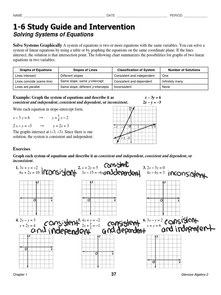 1-6 Study Guide and Intervention(1) | PDF | Equations | System Of ...