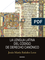 Bañales Leoz, Jesús María, La Lengua Latina Del Código de Derecho Canónico, EUNSA 2015