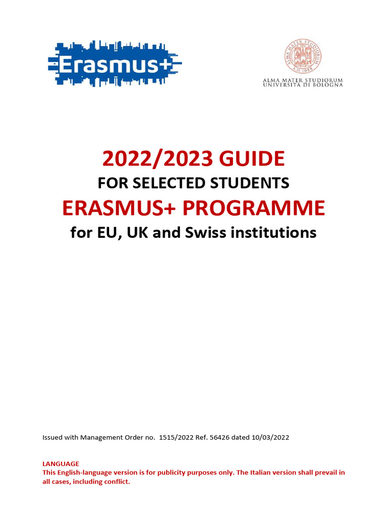 Guida Outgoing Erasmus 2223 EN PDF Cost Of Living Travel Visa