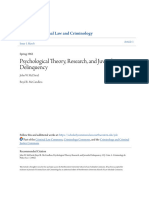 Psychological Theory Research and Juvenile Delinquency