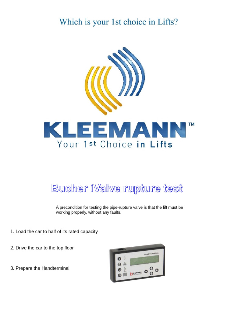 Elevator Pipe Rupture Valve Testing Guide | PDF