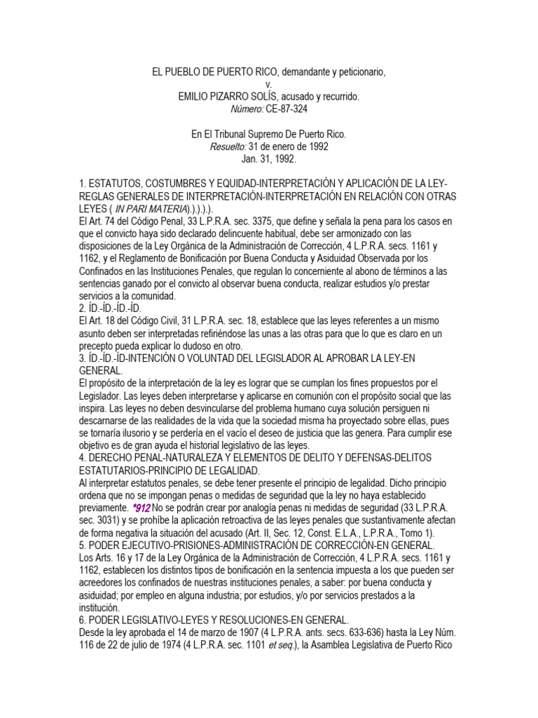 El Pueblo de Puerto Rico V Pizarro Solís | PDF