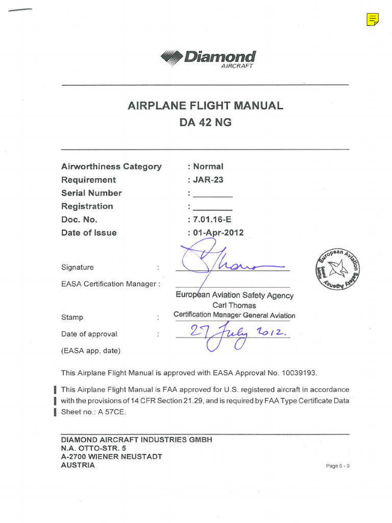 Da42 Ng Vi Afm Rev4 With Tr Update 21 12 2018 Pdf Aviation Aircraft