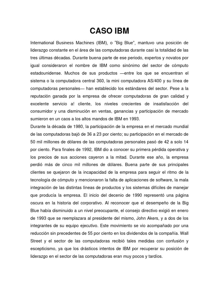 Crisis y Reestructuración de IBM | PDF | Middleware | Ibm