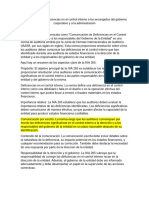 ComunicaciÃ N de Deficiencias en El Control Interno A Los Encargados Del Gobierno Corporativo y A La Administraciã N