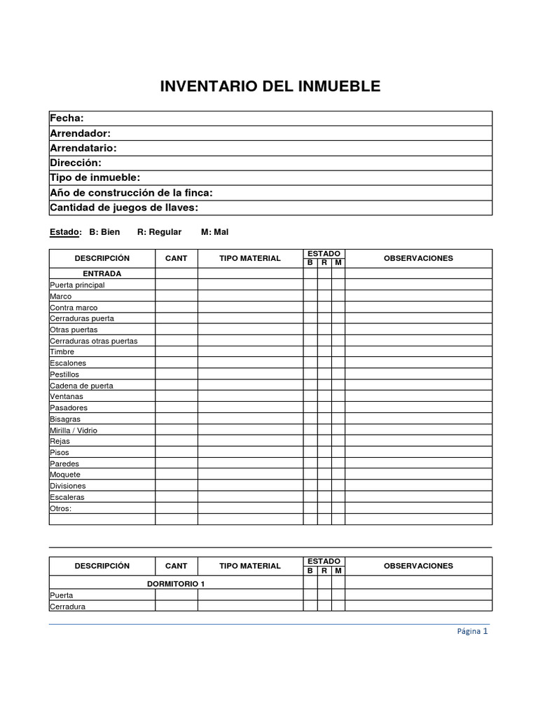 Inventario Detallado de Inmueble | PDF | Cortina | Baño