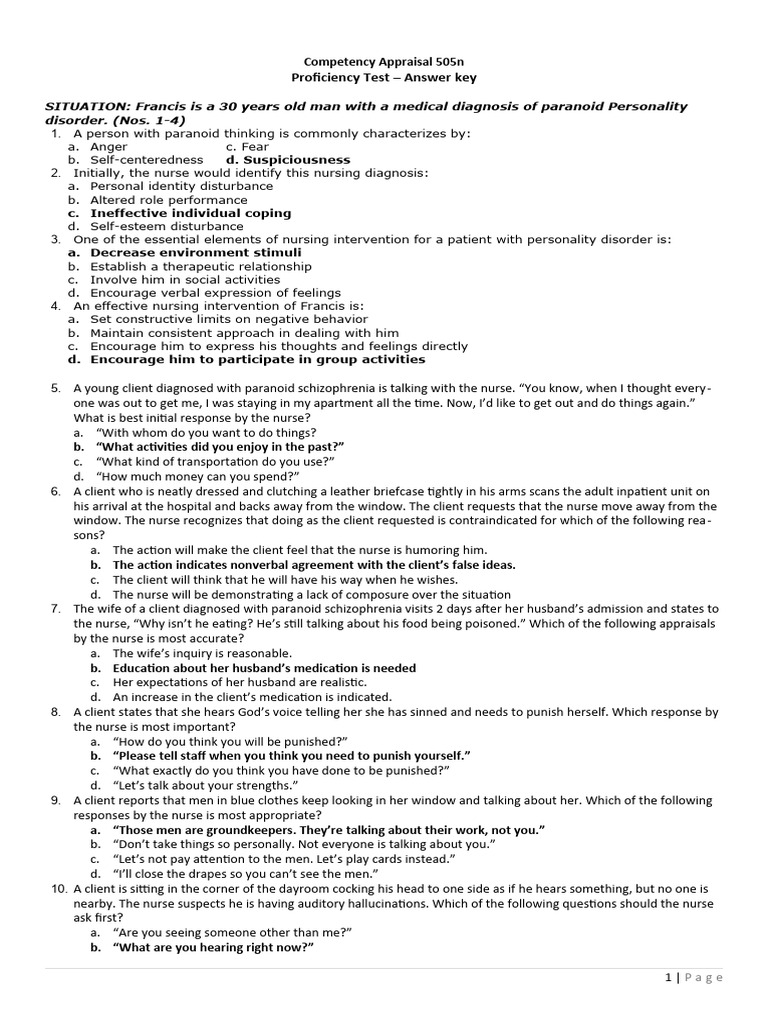 Nursing Interventions for Personality Disorders | PDF | Nursing ...