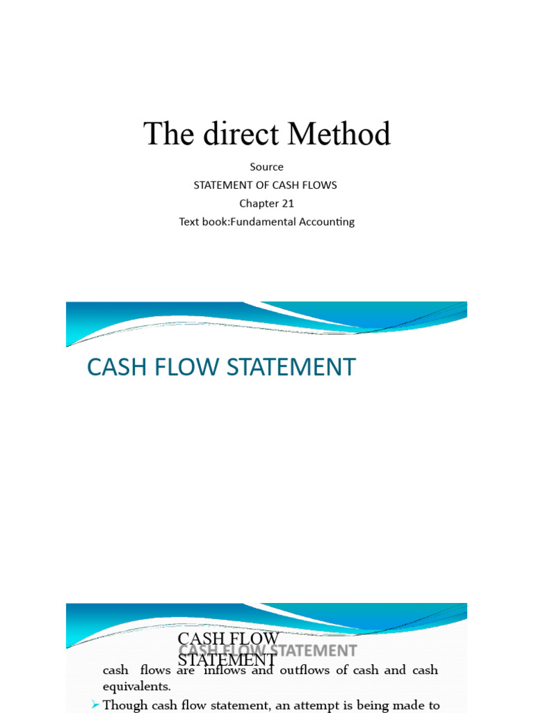 The Direct Method PDF Cash And Cash Equivalents Expense
