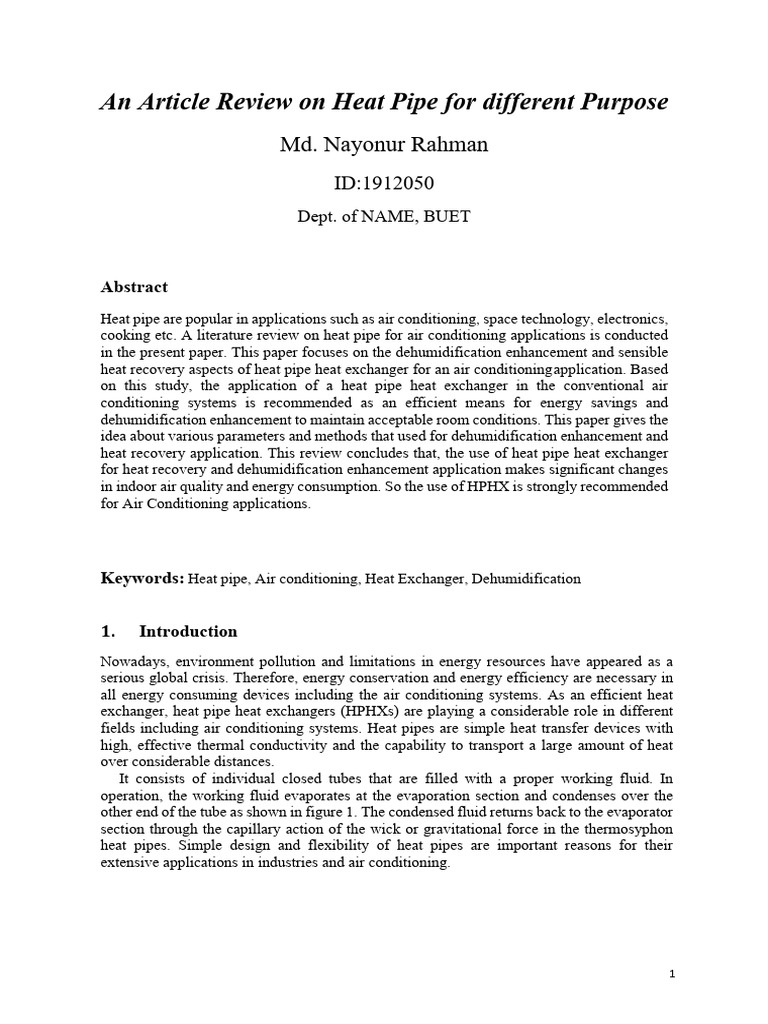 NAME - 329 - Article Review | PDF | Heat Exchanger | Heat