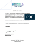 Carta Laboral Arnulfo Velasco