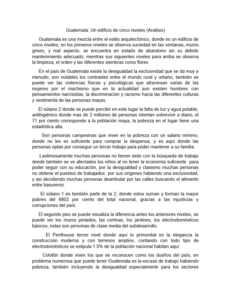 Guatemala Sus 5 Niveles | PDF | Pobreza | Pobreza e indigencia
