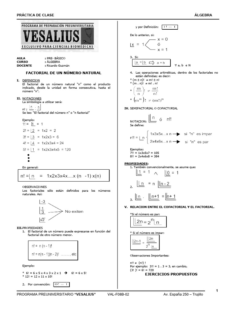 VAL-F08B-02 Factorial de Un Número Natural | PDF | Multiplicación ...