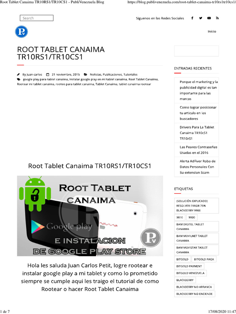 Root tablet canaima tr10rs1 tr10cs1 publivenezuela blog pdf