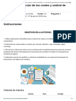 PAC 7 (UF2) - Cálculo de Los Costes y Umbral de Rentabilidad. - TL. M03. Gestión Administrativa Del Transporte y Logística ?