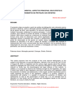 Alienação Parental Aspectos Principais, Seus Efeitos e Instrumentos de Proteção Aos Infantes