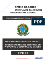 Analista em Ciencia e Tec Junior L I Informacao Tec Cientifica em Prev e Controle Do Cancer