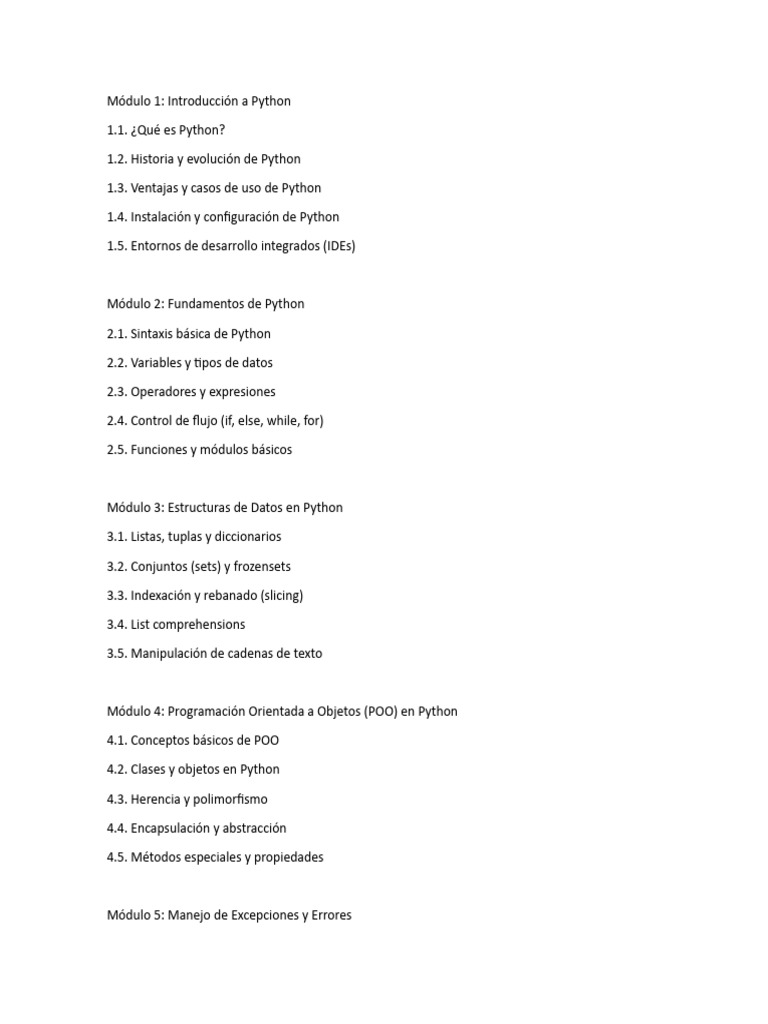 Temario python pdf python lenguaje de programaci n programaci n