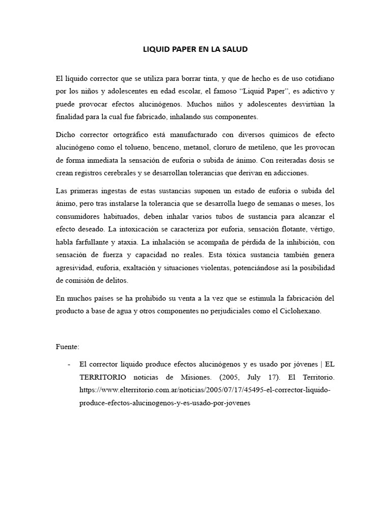Liquid Paper en La Salud PDF