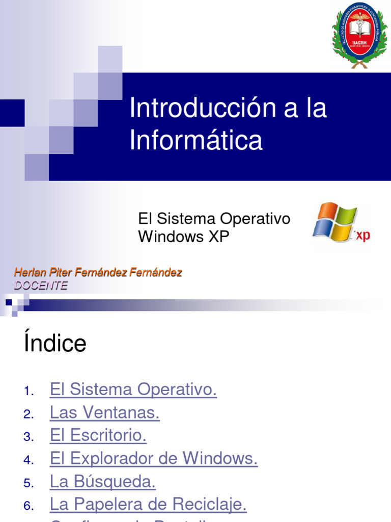 Introducción a Windows XP y sus Ventanas | PDF | Ventana (informática ...