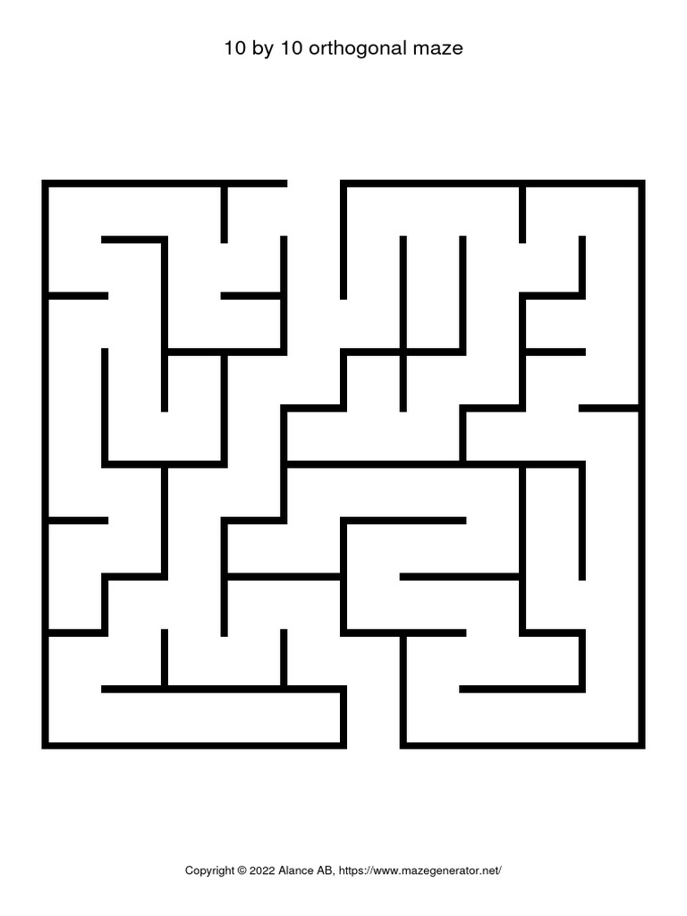 10x10 Orthogonal Maze Guide | PDF