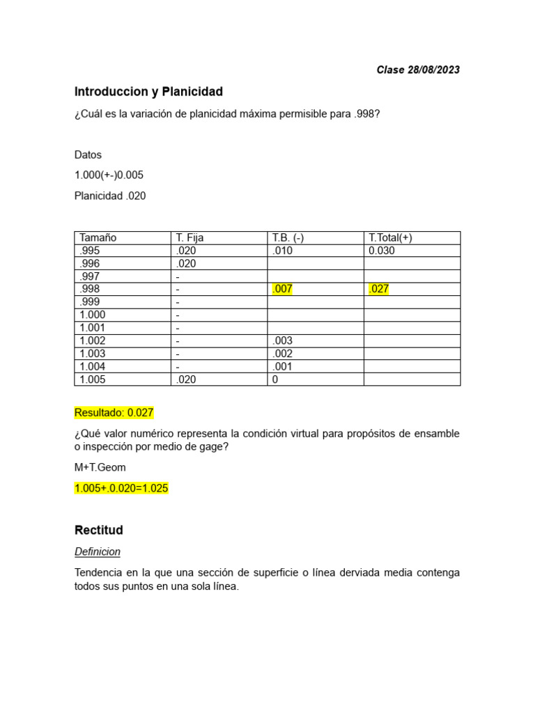 Clase 28 Rectitud PDF Geometría