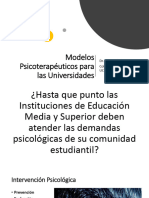 Modelos Psicoterapeuticos para Las Universidades DR Hans