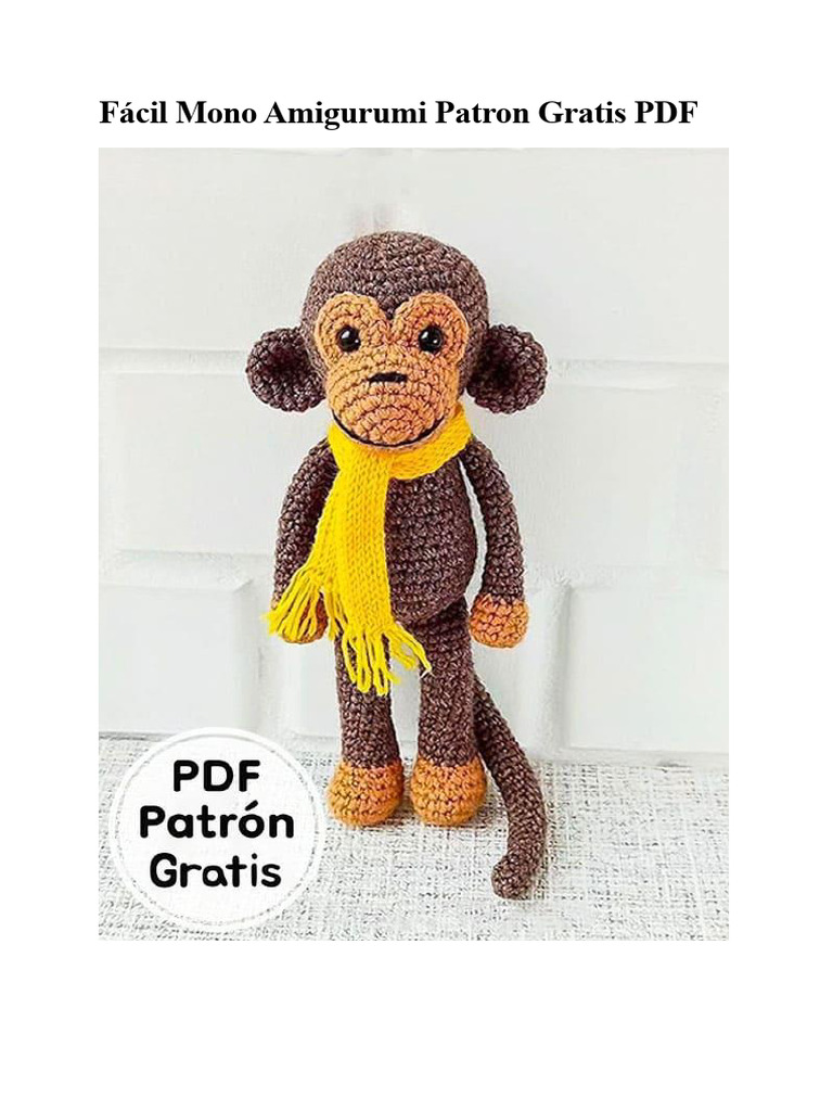 Facil Mono Amigurumi Patron Gratis PDF | PDF | Amigurumi