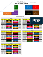 2023 Tball Schedule Fall Ball 091823