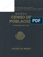 5o Censo de Poblacion 15 Mayo 1930 Estado de México