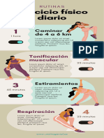 Infografía Rutinas Ejercicio Físico Ilustrado Beige Verde Rosa 