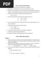 Tutorial Sheet of Computer Algorithms (BCA)