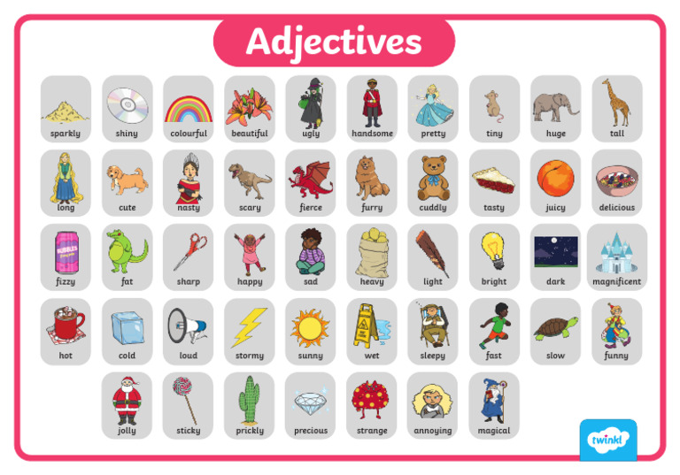 Adjectives Visual Aid for KS1 | PDF
