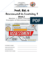 Module 1 Assessment in Learning 1 Week 1