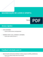 MDPE Economia Aplicada 2023 - T3 - Aula02 - Maximizacao Lucro e Oferta