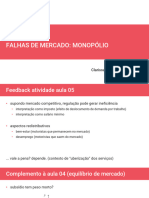 MDPE Economia Aplicada 2023 - T3 - Aula06 - Falhas de Mercado, Monopolio