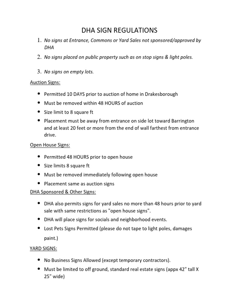 Dha Sign Regulations 2021 PDF