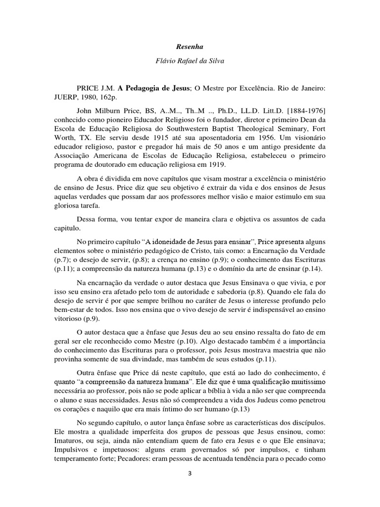 Pedagogia de Jesus: Ensino e Métodos | PDF | Jesus | Deus