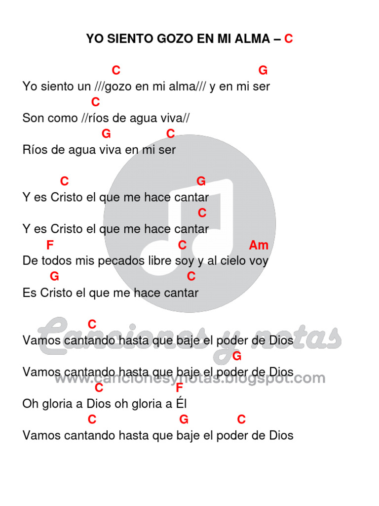 Letra y acordes: Gozo en mi alma | PDF