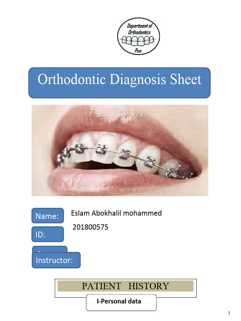 Case History 2 PDF Orthodontics Diseases And Disorders