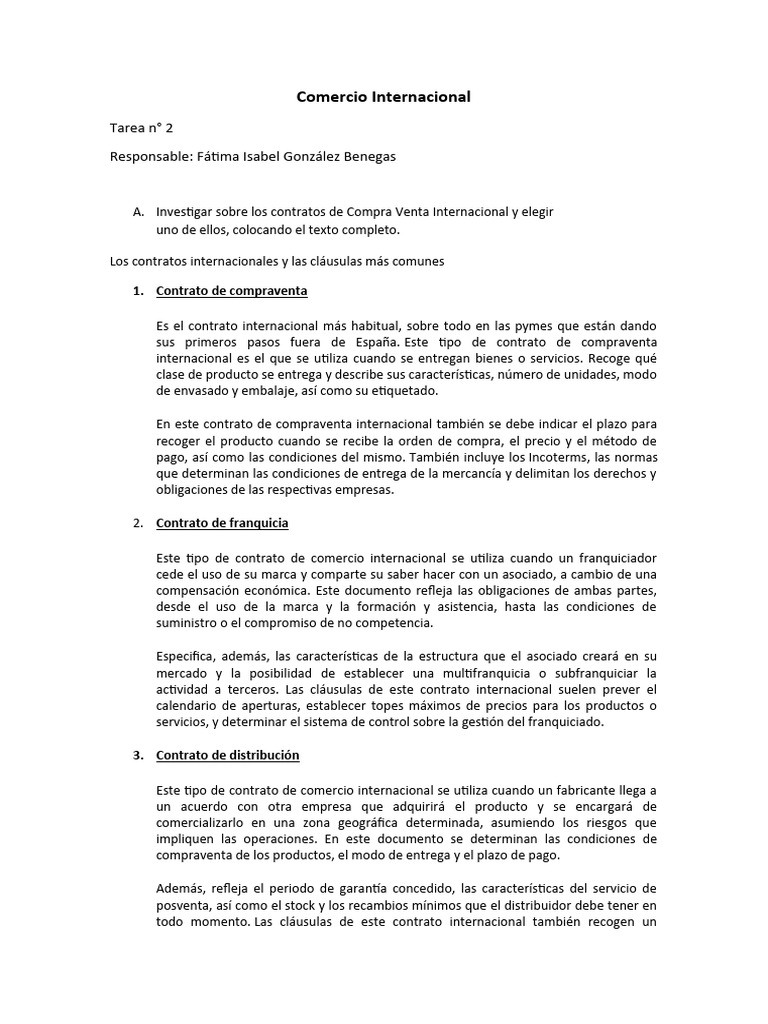 Comercio Internacional Tarea 2 | PDF | El comercio internacional | Business