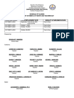 Schedule of Classes