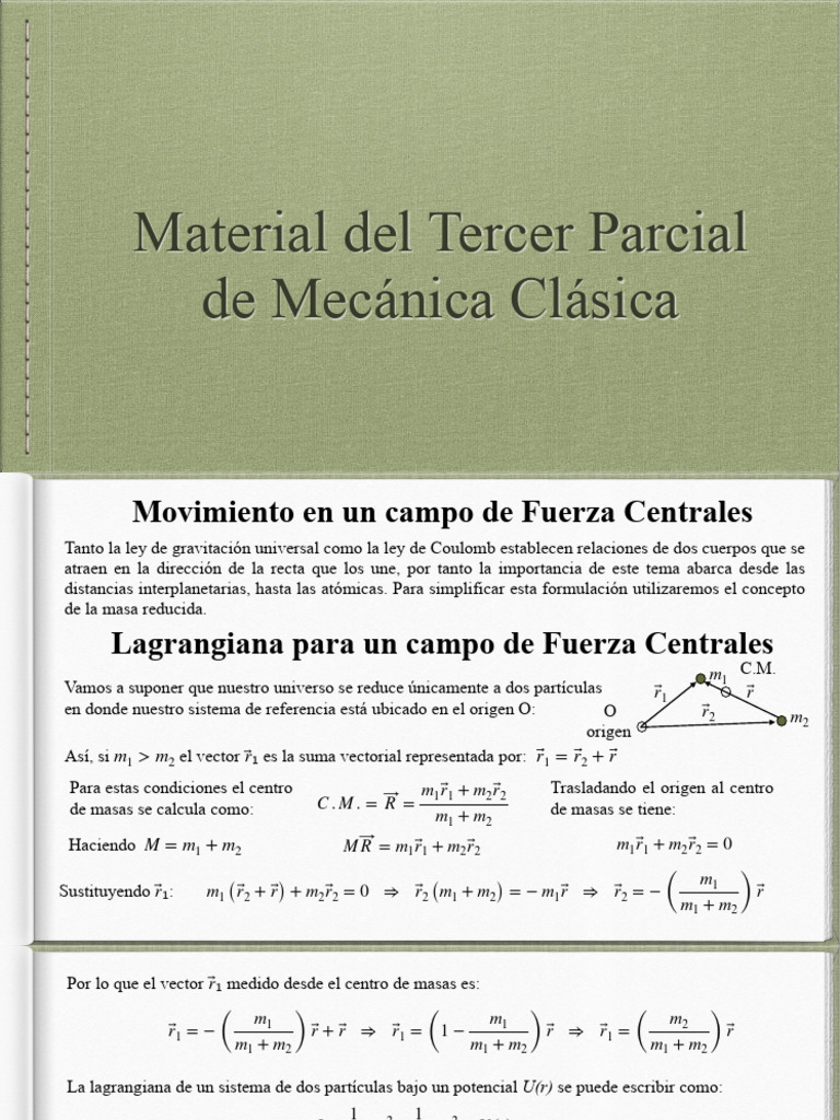 03 Tema3 Tercer Parcial Mecánica Clásica | PDF | Fuerza | Mecánica ...