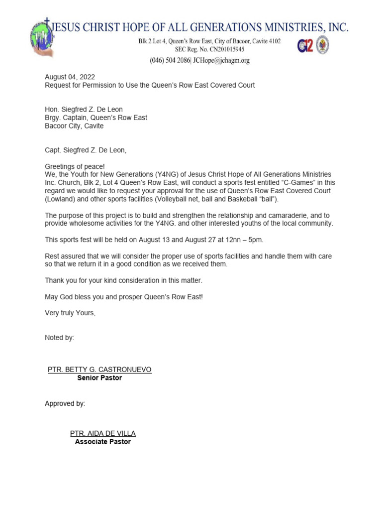 C GAMES Request Letter | PDF