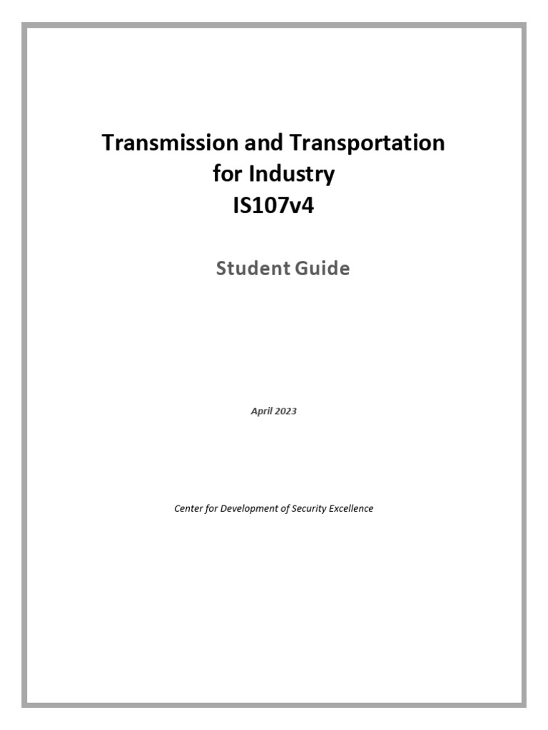 Transmission and Transportation Guide | PDF | Classified Information ...