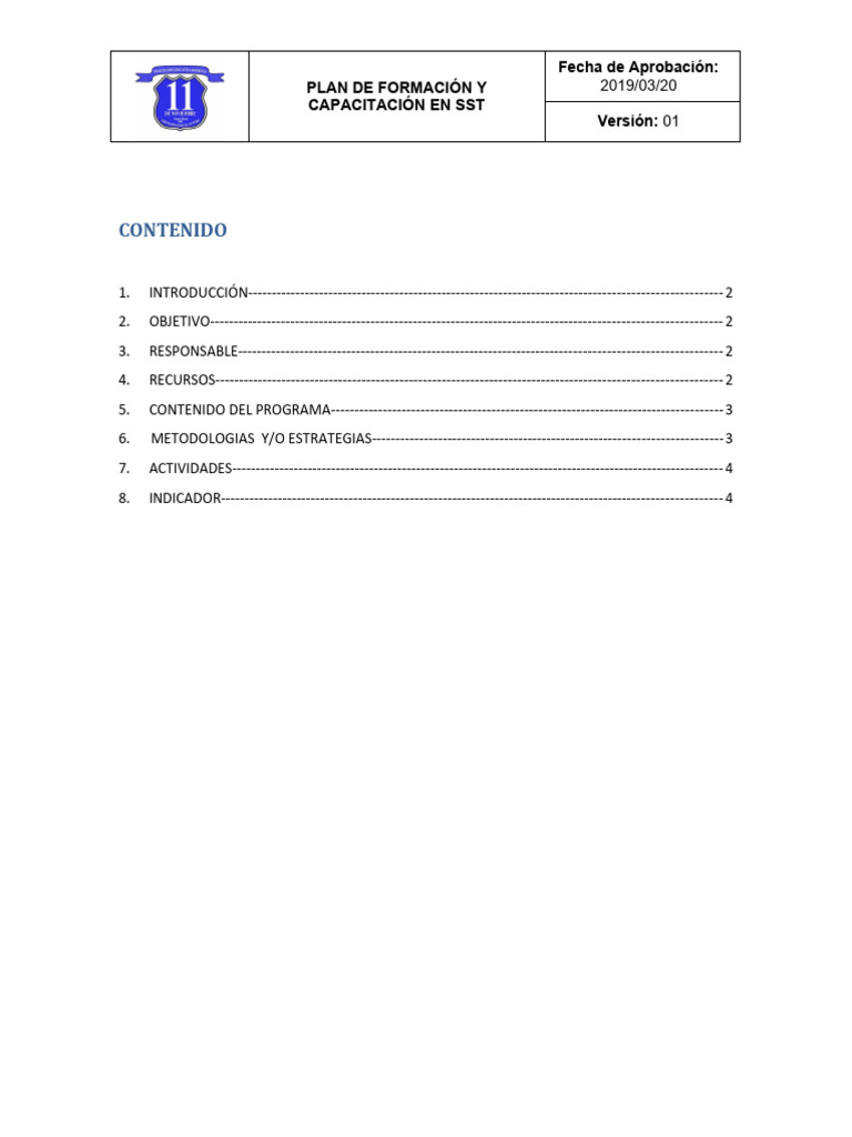 Plan de Formación y Capacitación | PDF | Negocios | Finanzas y ...