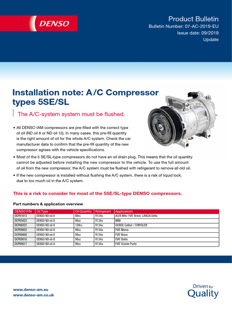 DENSO A/C Compressor Service Guide | PDF | Car Body Styles | Vehicle ...