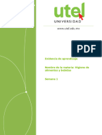 Evidencia de Aprendizaje Semana 1 Higiene de Alimentos y Bebidas