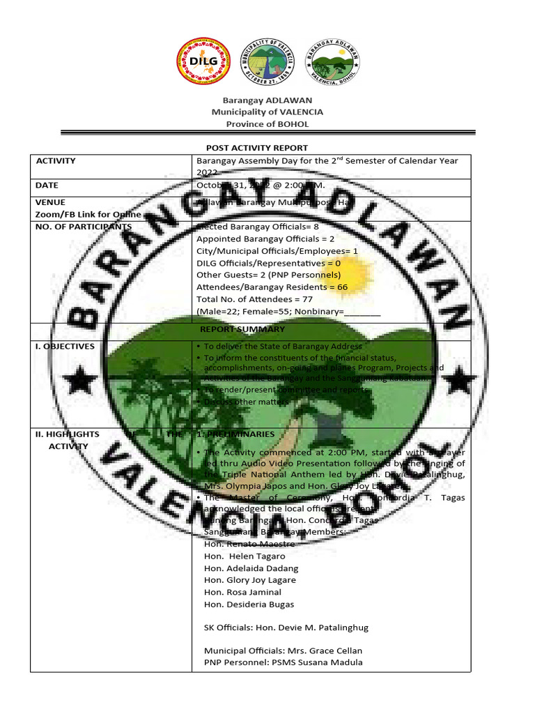 BA Post activity report 2nd sem | PDF