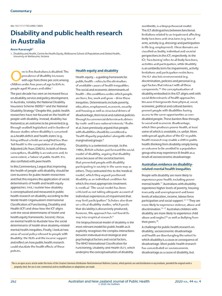 Disability and Health Journal Insights | PDF