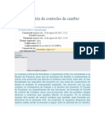 Administración de Controles de Cambio Puntos Extra 1